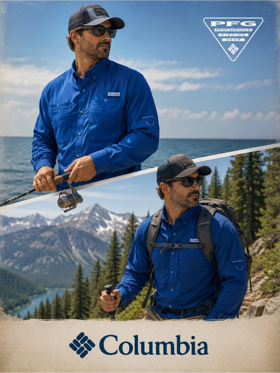 Columbia Other - Columbia PFG Performance Fishing Gear Blue Long Sleeve Shirt